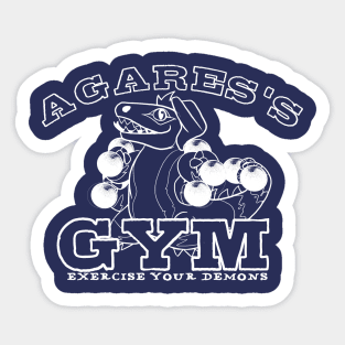 Agares's Gym White Sticker